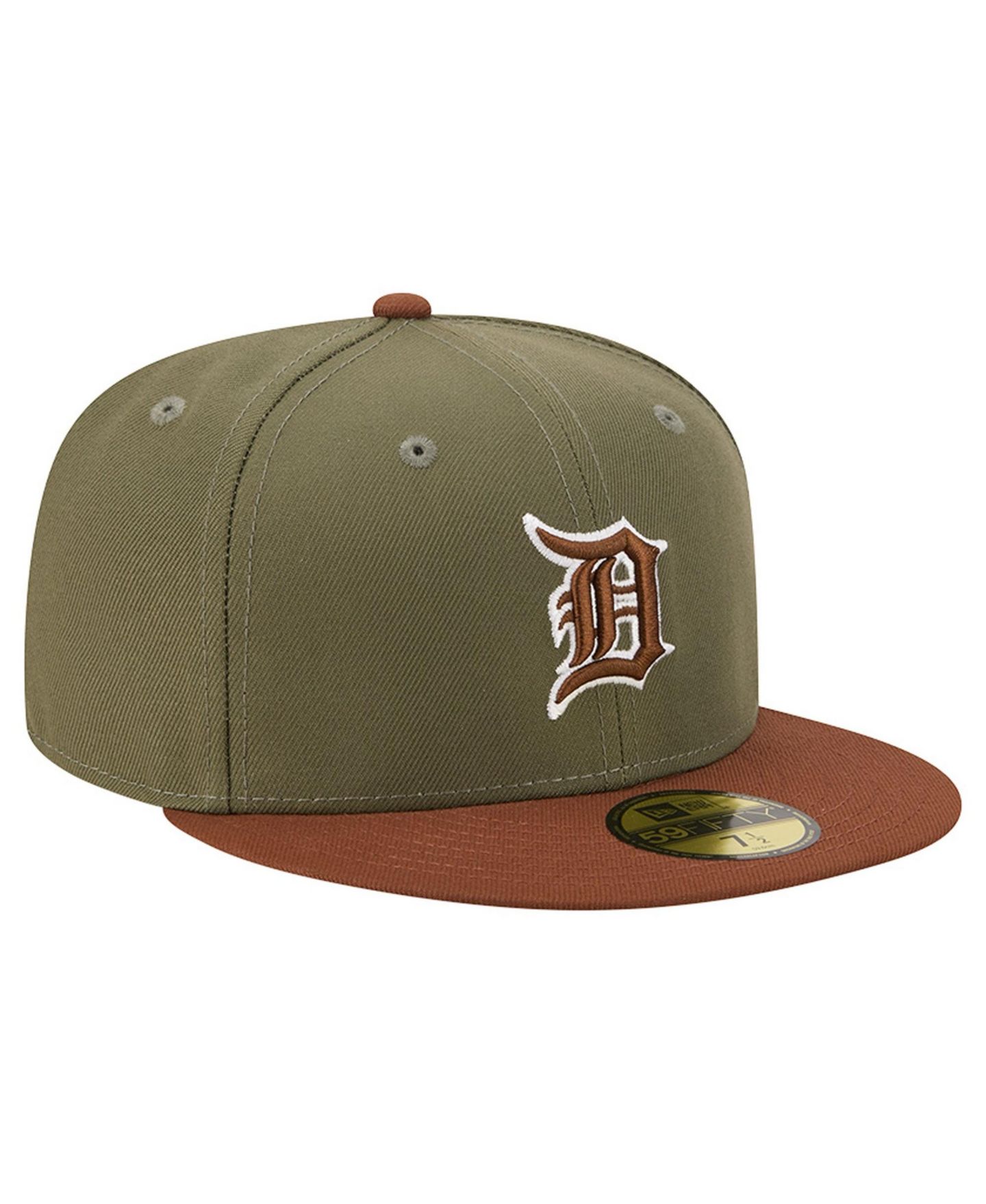 Мужские головные уборы New Era Olive/Brown Detroit Tigers Color Pack 59FIFTY Fitted Hat — фото 3