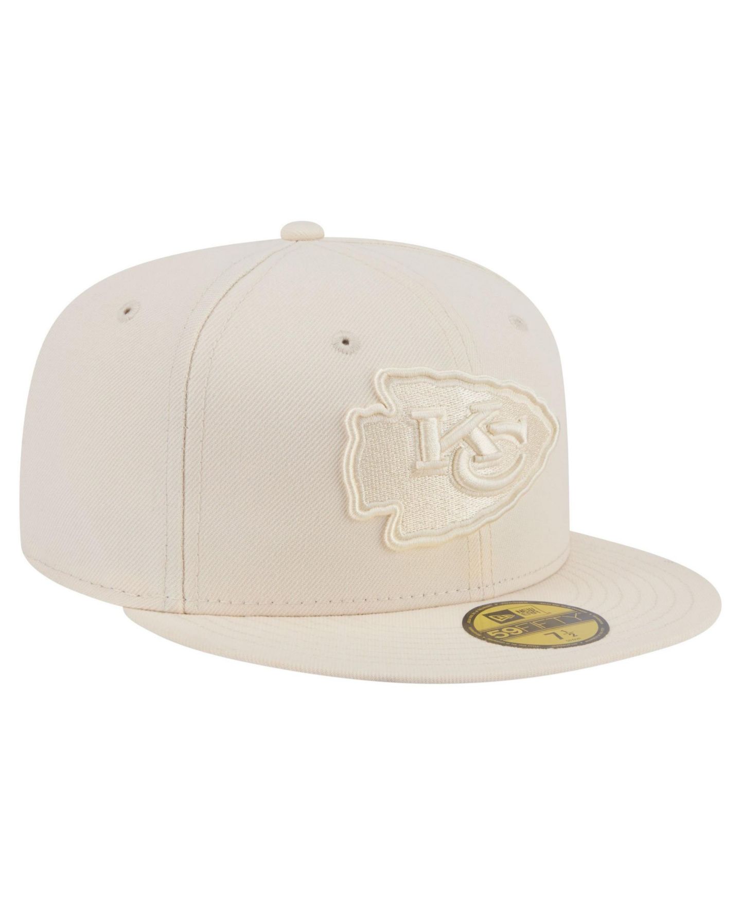 Мужские головные уборы New Era Cream Kansas City Chiefs Color Pack 59FIFTY Fitted Hat — фото 3