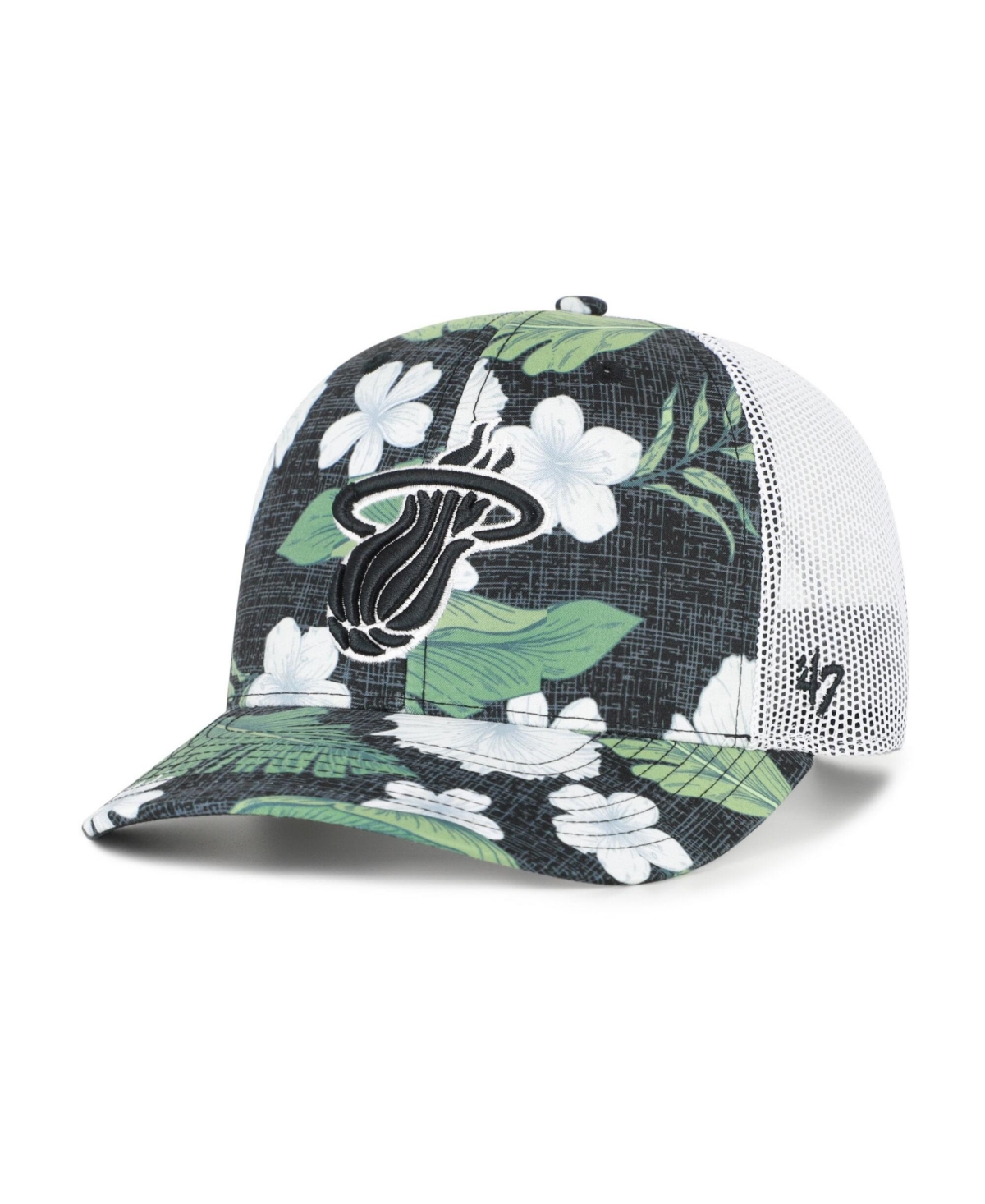 '47 Brand Miami Heat Beach Side Adjustable Trucker Hat - Black, White