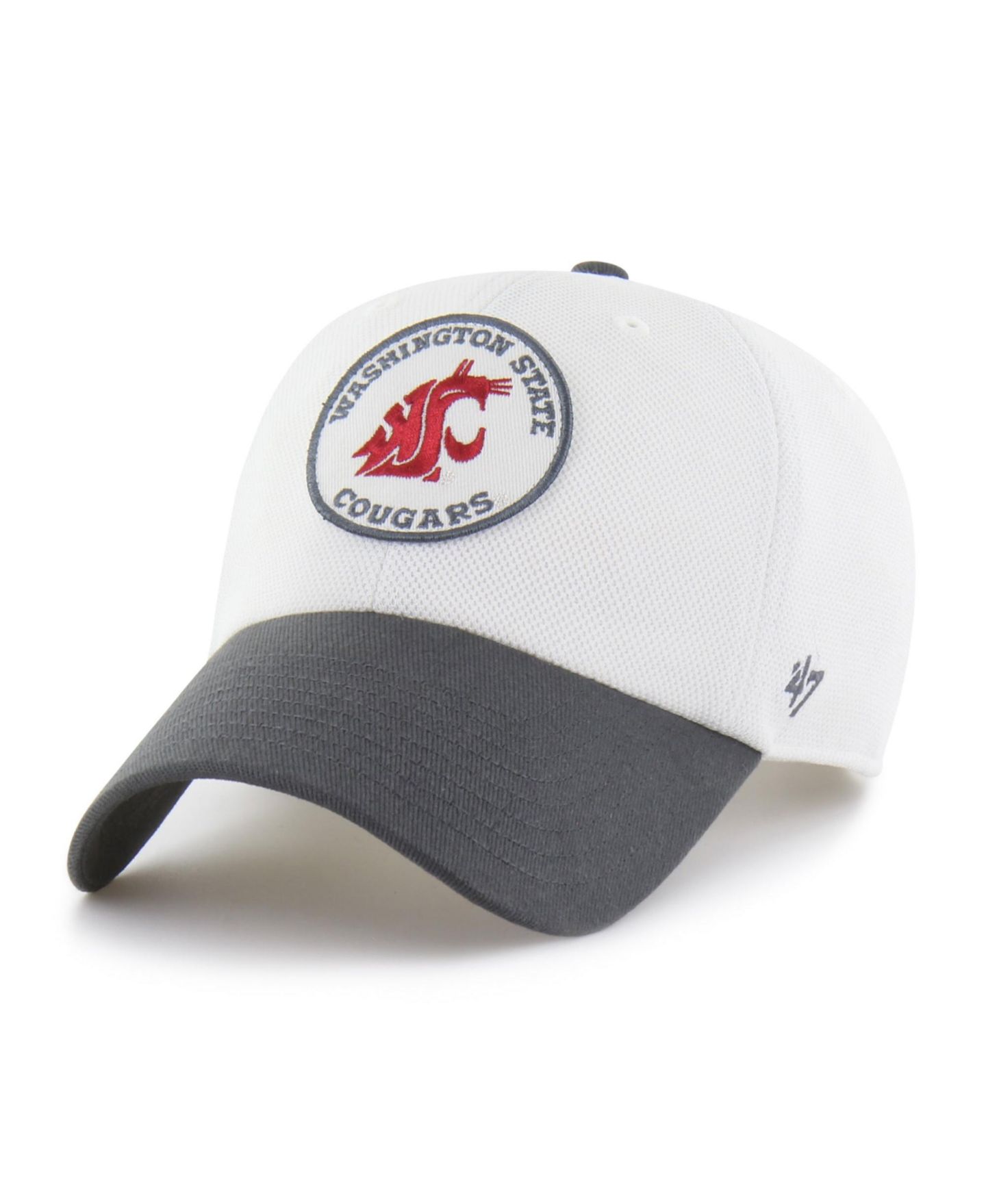 Кепка '47 Brand White/Gray Washington State Cougars Pique Patch Clean Up Adjustable Hat — фото 1