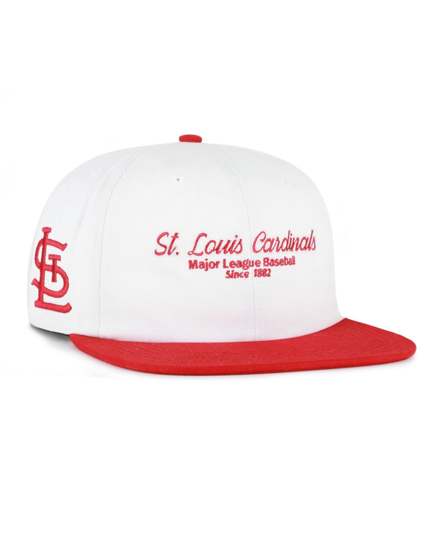 Мужская кепка '47 Brand White/Red St. Louis Cardinals Script Stack Relaxed Captain Snapback — фото 1