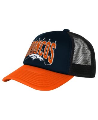 Big Boys and Girls Navy/Orange Denver Broncos Handoff Foam Adjustable Trucker Hat