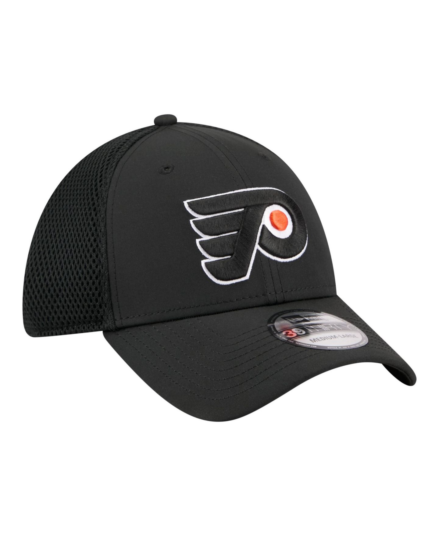 Мужская кепка New Era Black Philadelphia Flyers Logo 39THIRTY Flex Hat — фото 3