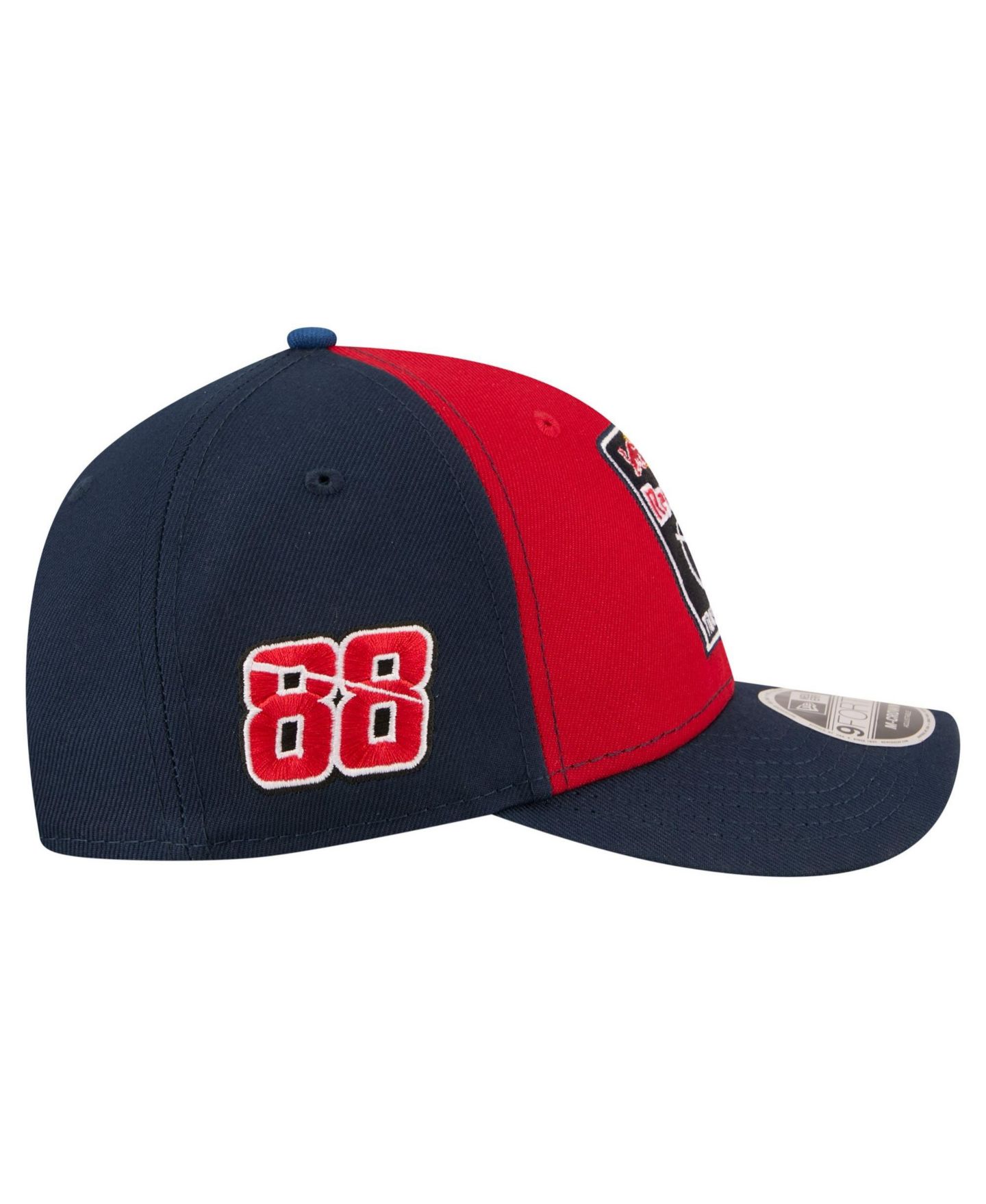 Мужская кепка New Era Red/Navy Connor Zilisch Trackhouse Driver Number Side Patch 9FORTY M-Crown Adjustable Hat — фото 6