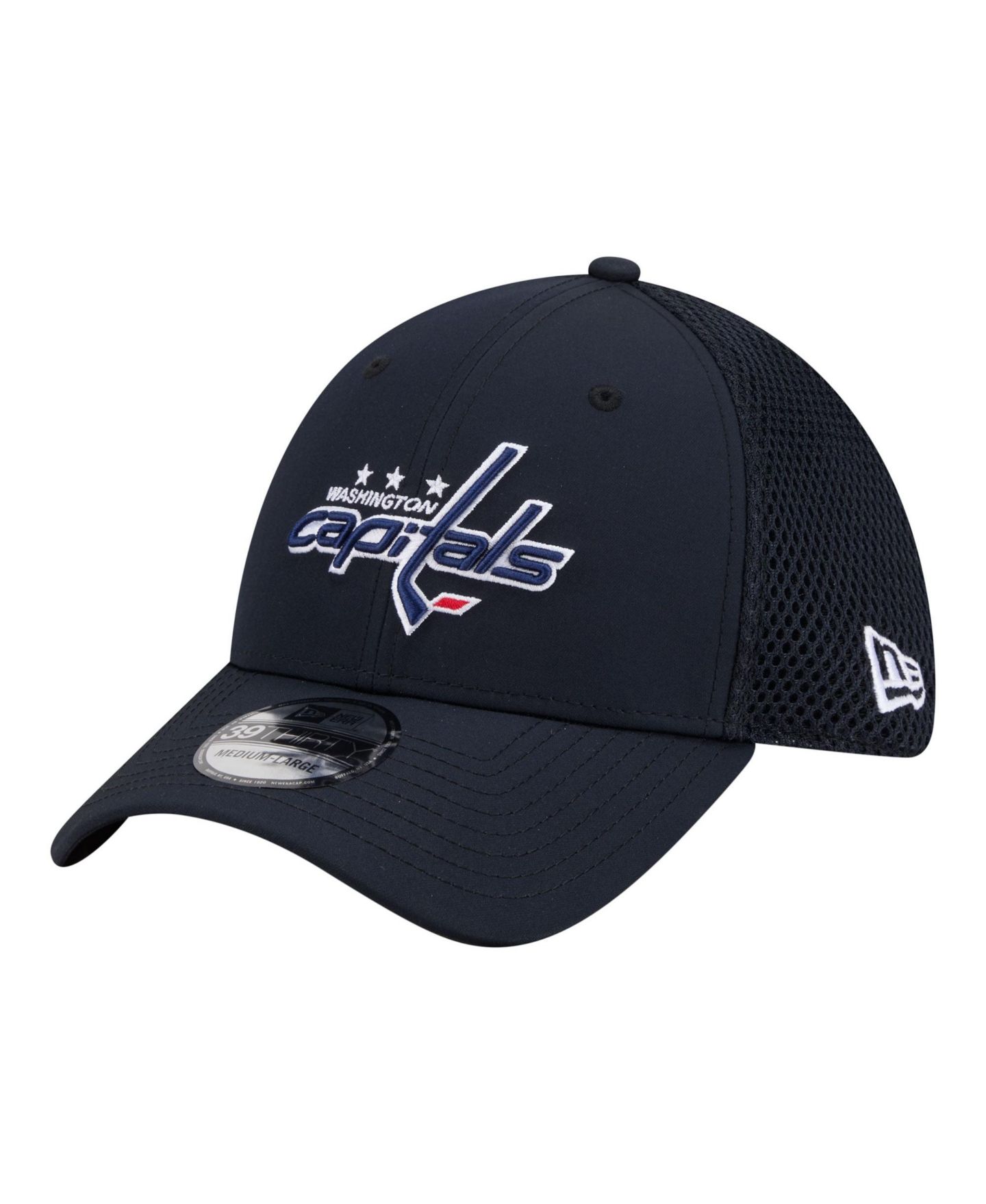 Мужская кепка New Era Navy Washington Capitals Logo 39THIRTY Flex Hat — фото 1