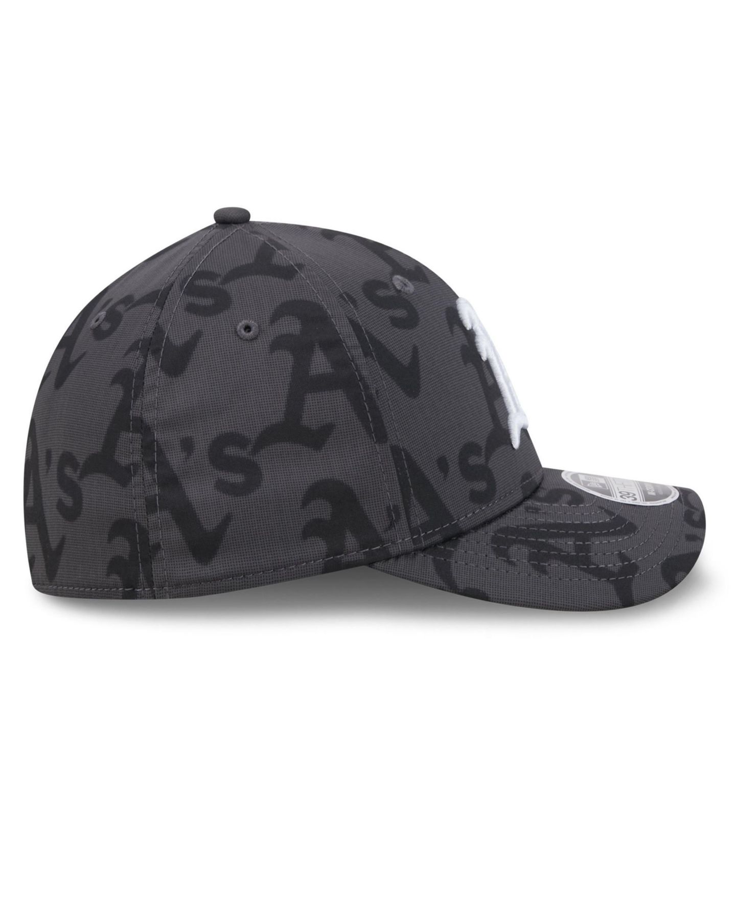 Мужская кепка New Era Gray Athletics Halftone 39THIRTY Flex Hat — фото 7