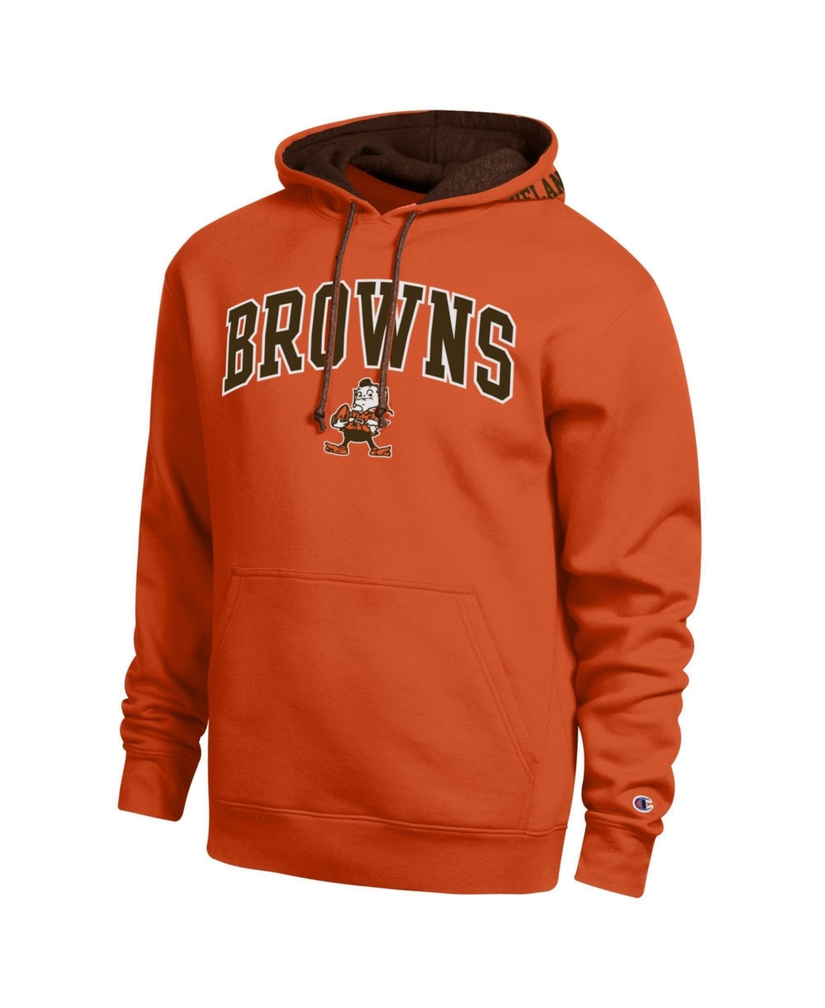 Champion Men's Cleveland Browns Contrast Pullover Hoodie - Orange, Brown