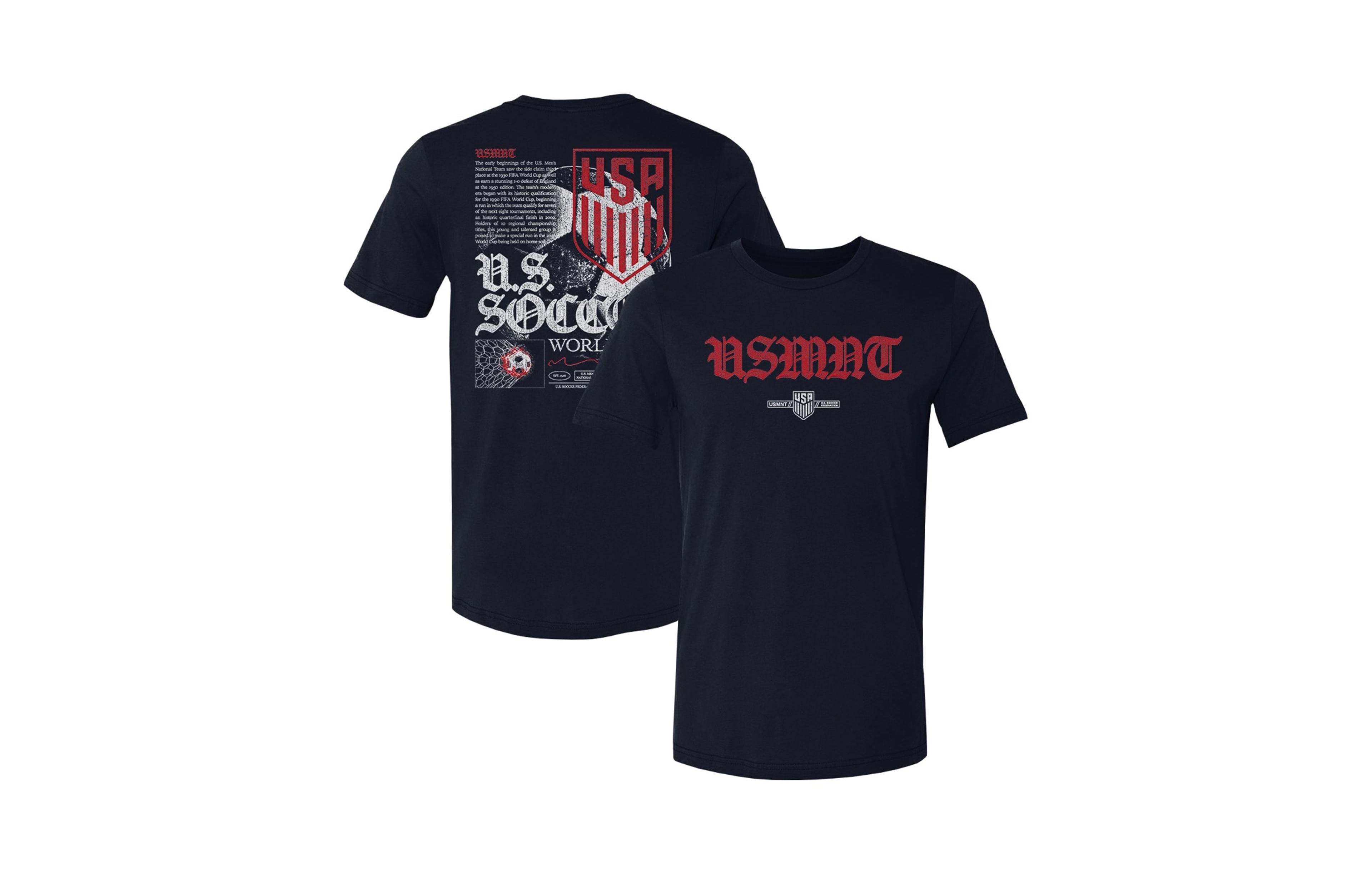 500 Level Men's U.s. Men's National Team Worldwide Grunge Screen-printed T-Shirt