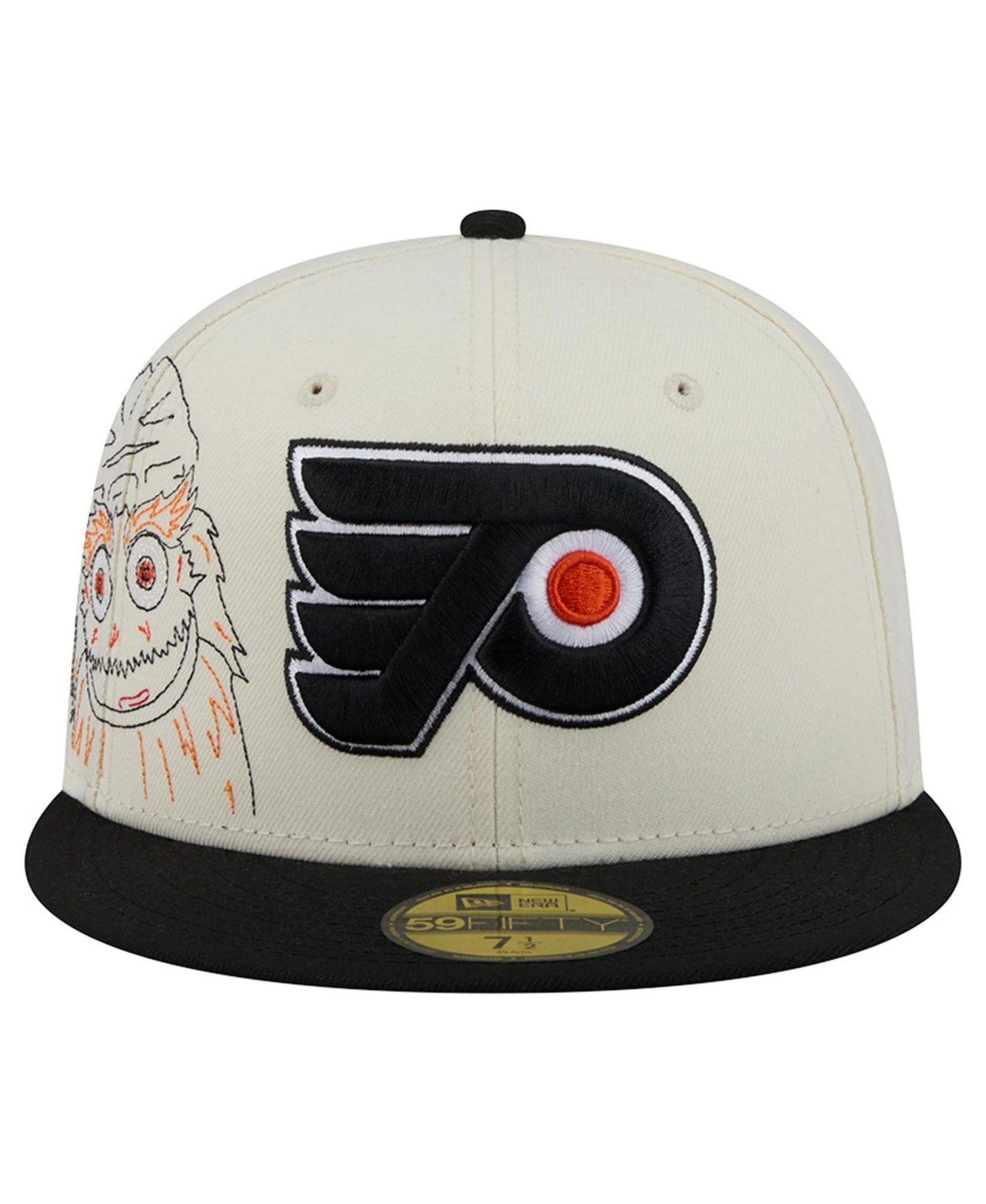 Men's Cream/Black Philadelphia Flyers Localized Stitched 59FIFTY Fitted Hat