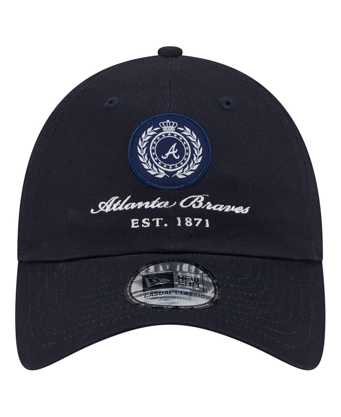 Женская кепка New Era Navy Atlanta Braves Script Patch Casual Classic Adjustable Hat — фото 2