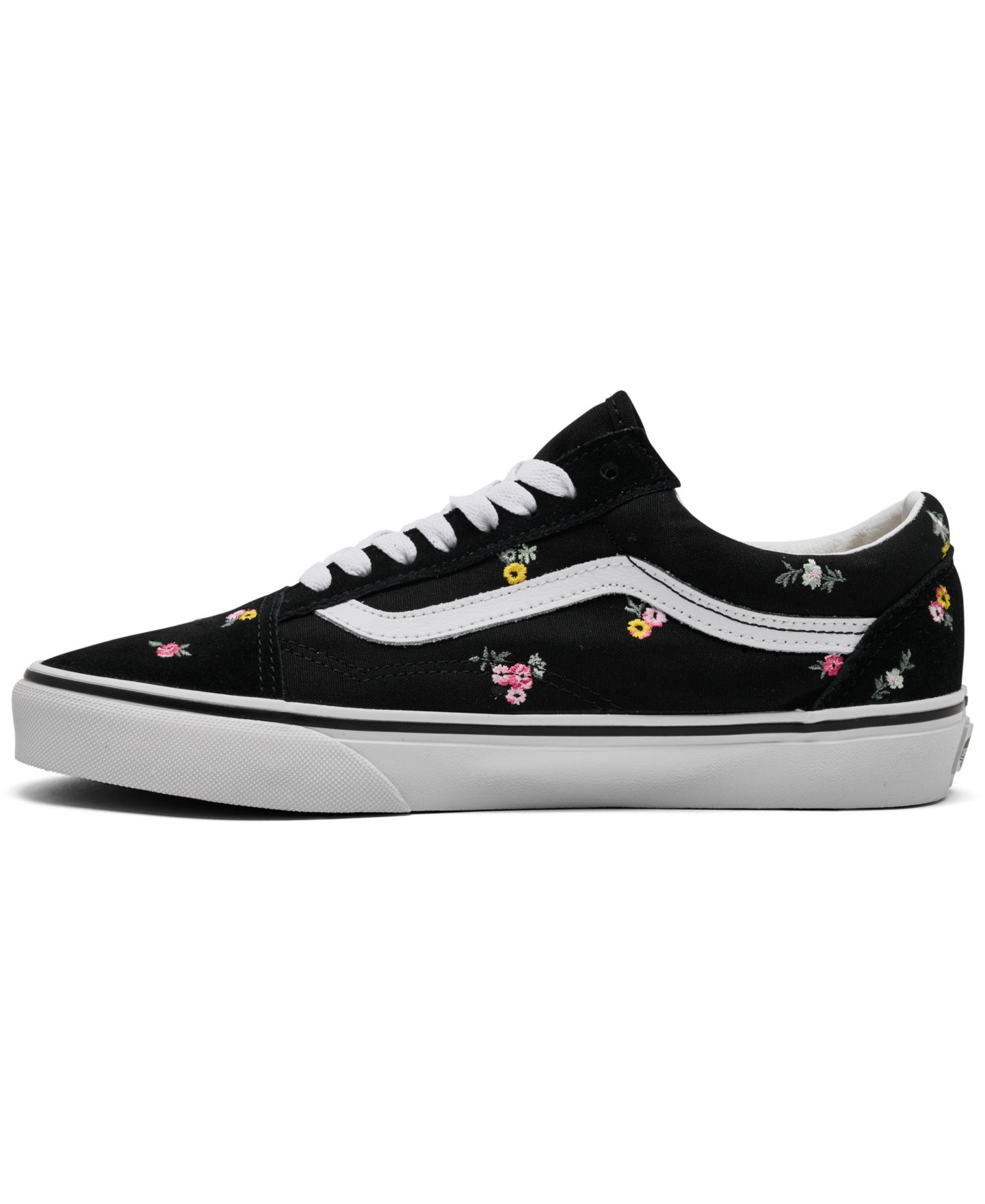 Женские кроссовки Vans Old Skool Low-Top Waffle Rubber Outsole, цвет: Цветочный принт / Чёрный — фото 3