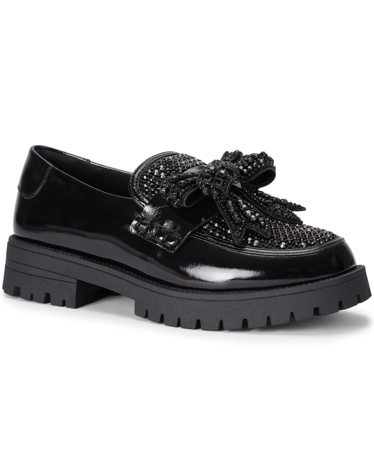 Kurt Geiger London Women's Bow Crystal Lug-Sole Leather Loafers