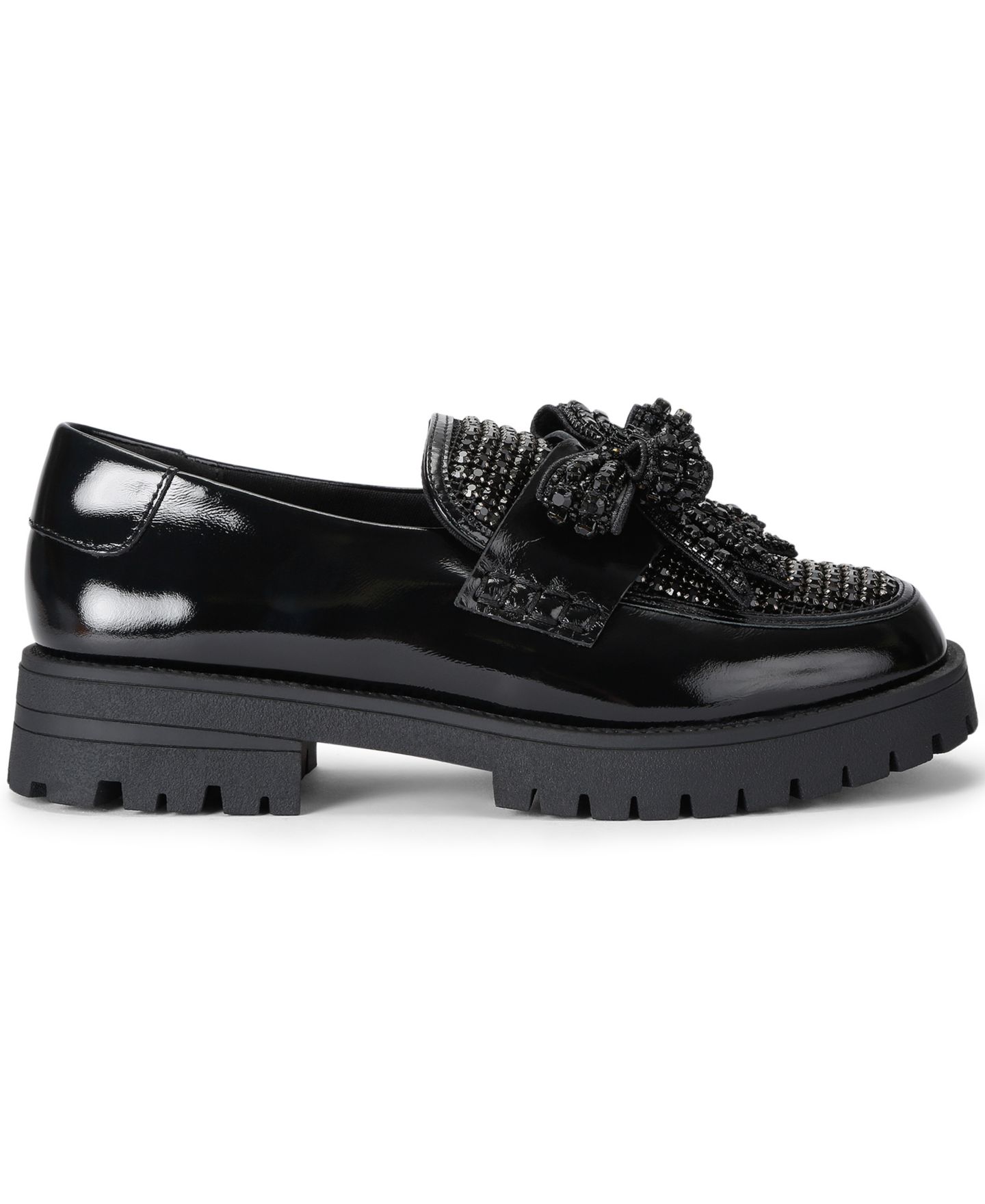 Женские лоферы Kurt Geiger London с бантом и кристаллами, цвет: Чёрный — фото 2