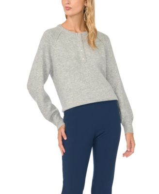 Women's Long-Sleeve Raglan Henley Sweater