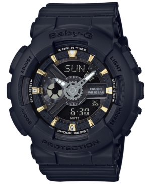 image of Baby-g Women-s Analog-Digital Black Resin Strap Watch 43x46mm BA110GA-1A