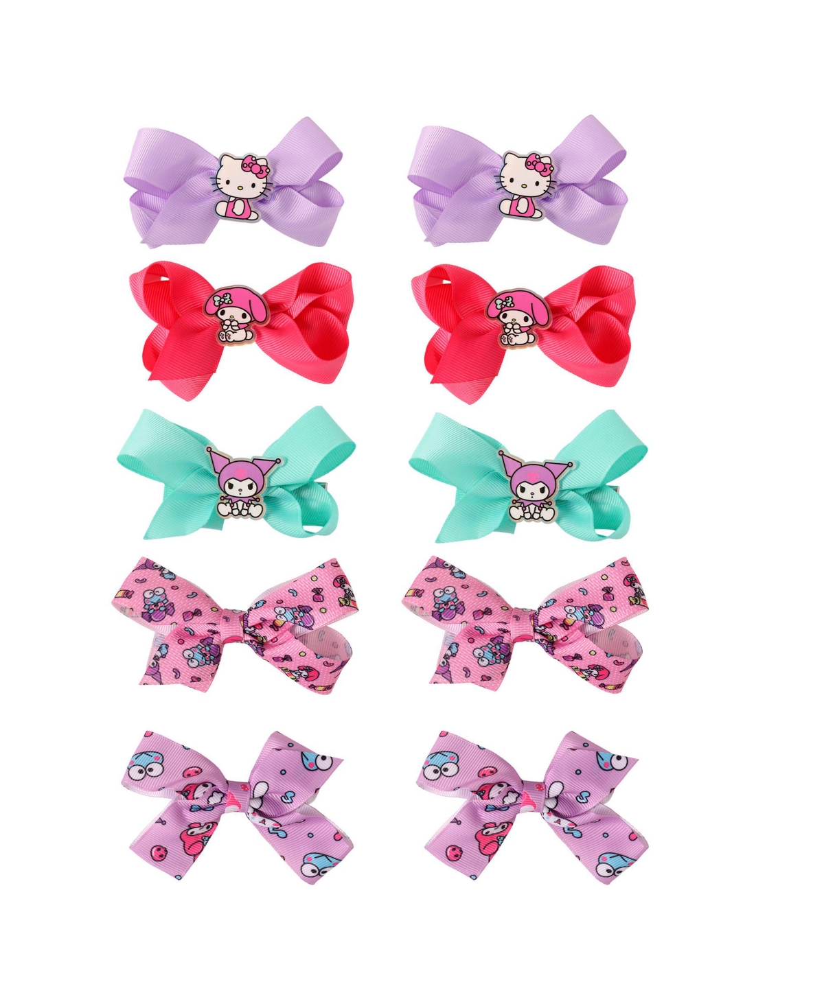 Hello Kitty and Friends Hair Bow Clips 10-Piece Official License