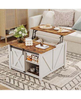 Lift Top Coffee Table With Storage, Hidden Compartment, 31.5 In Square Center Table For Living Room/Apartment, Multifunctional Lift-Up Top