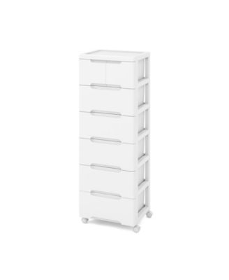 Rolling Storage Cabinet with Universal Wheels and 5 6 7 Drawers 7 Drawer