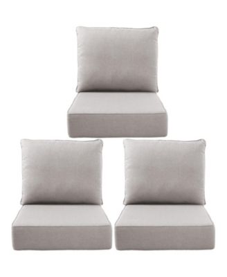 24"x22"x6" Patio Thick Cushions and Pillows Set - Deep Seat Indoor/Outdoor Water and Fade Resistant