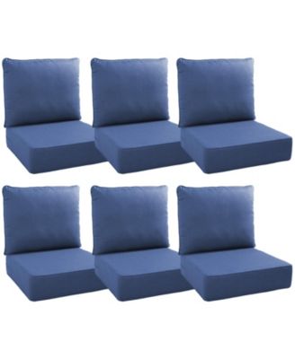 24"x22"x6" Patio Thick Cushions and Pillows Set - Deep Seat Indoor/Outdoor Water and Fade Resistant