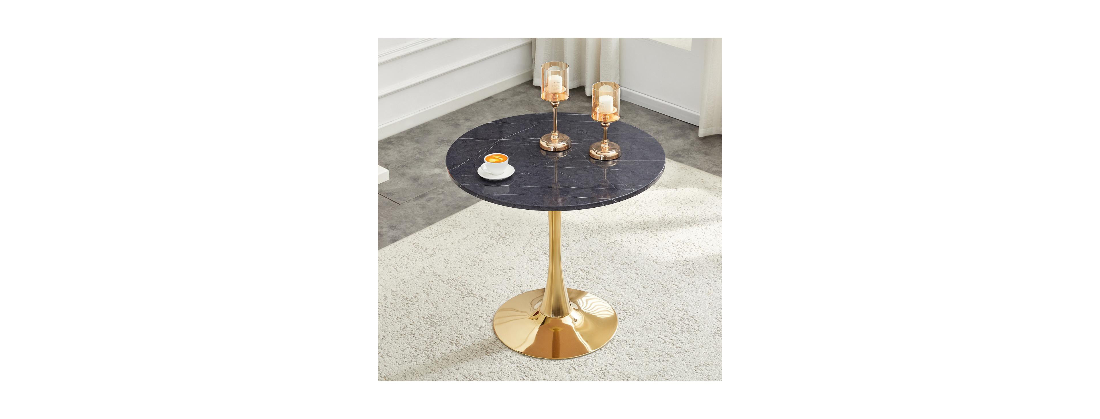 Streamdale Furniture Round Tulip Dining Table, 31.5" Faux Marble Bistro Table for Small Spaces