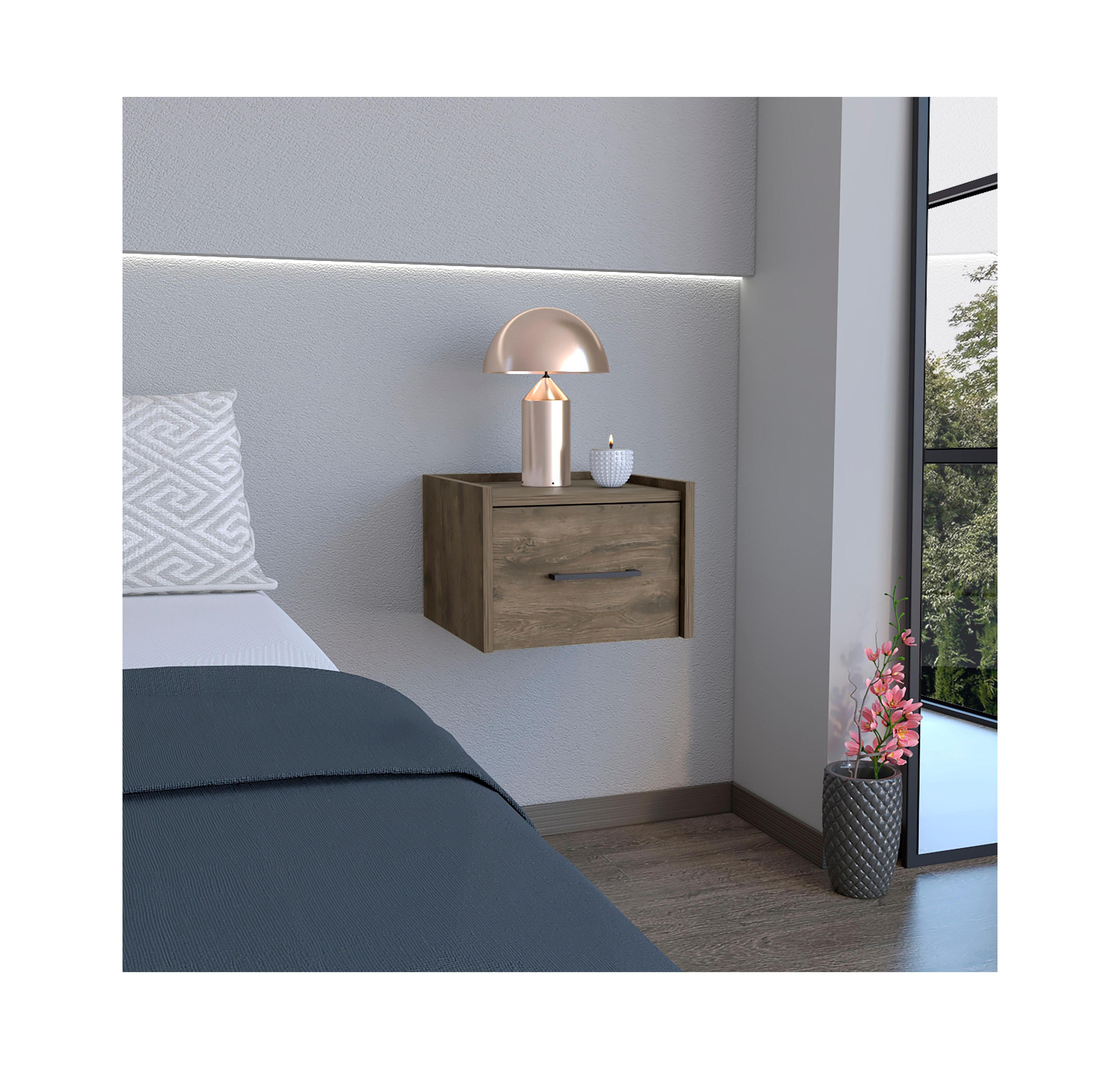 Flynama Floating Nightstand with Drawer Wall Mounted Bedside Table Finish
