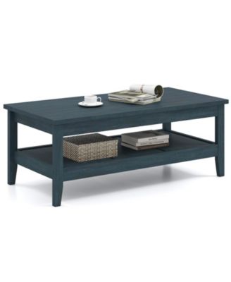 Farmhouse Coffee Table Rustic Cocktail Center Table with Thickened Tabletop