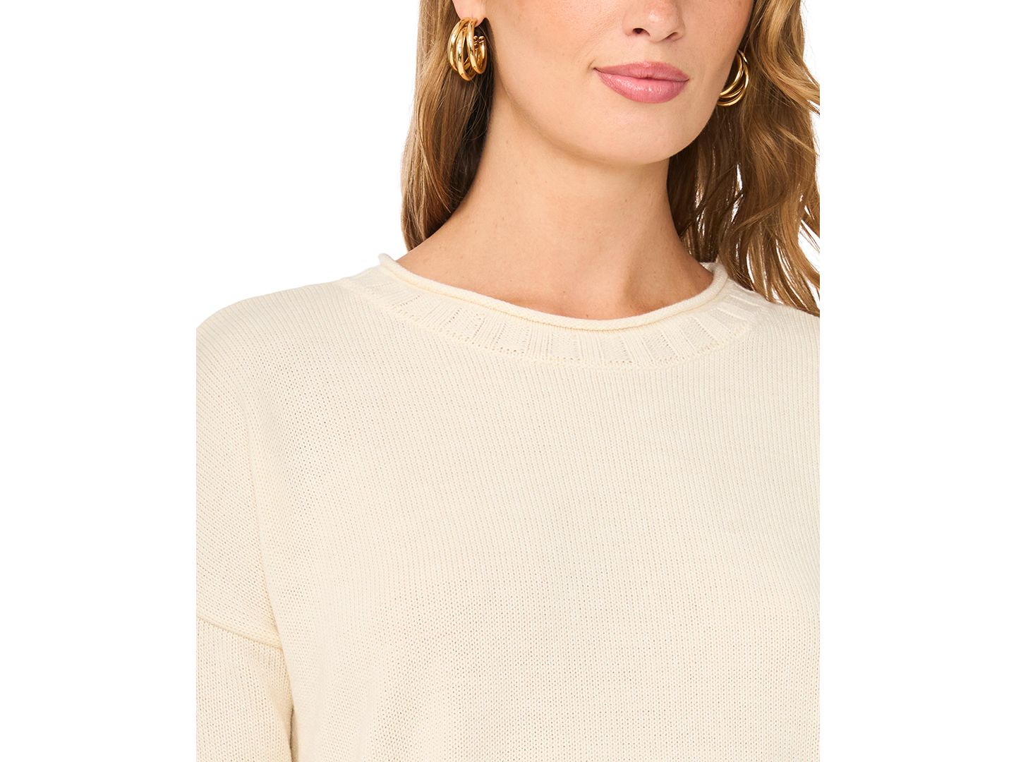 Женский свитер Vince Camuto Rollneck Long-Sleeve Ribbed, цвет: Creamy — фото 3