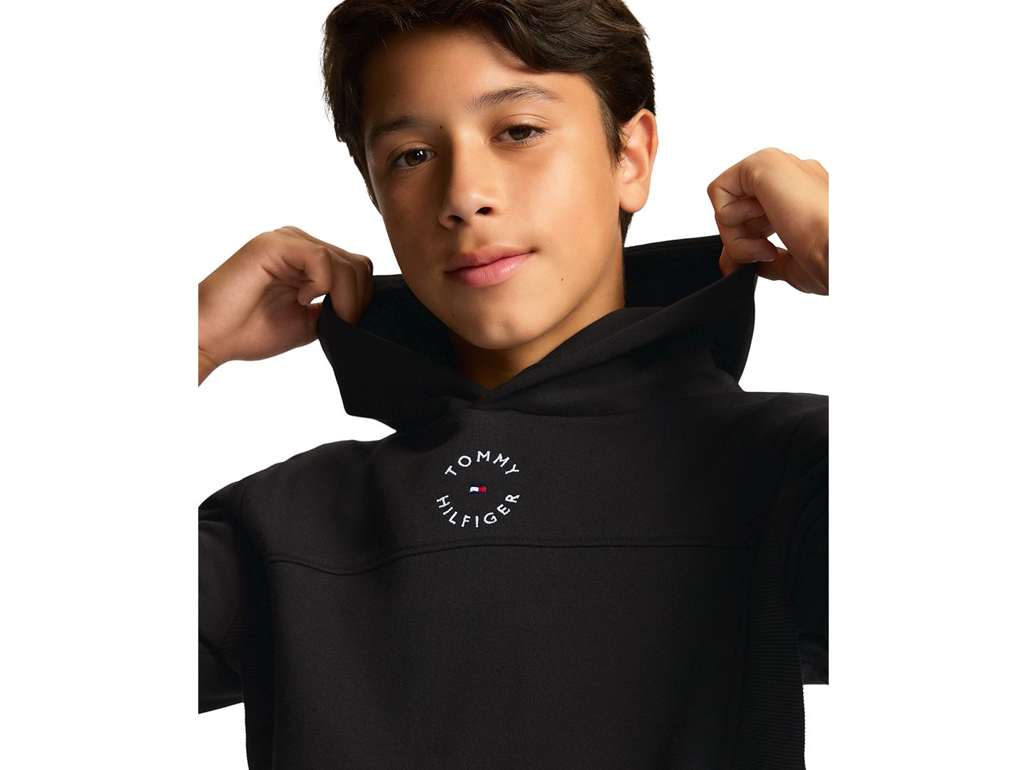 Худи Tommy Hilfiger Elevated Fleece Relaxed-Fit для мальчиков, цвет: Чёрный — фото 4