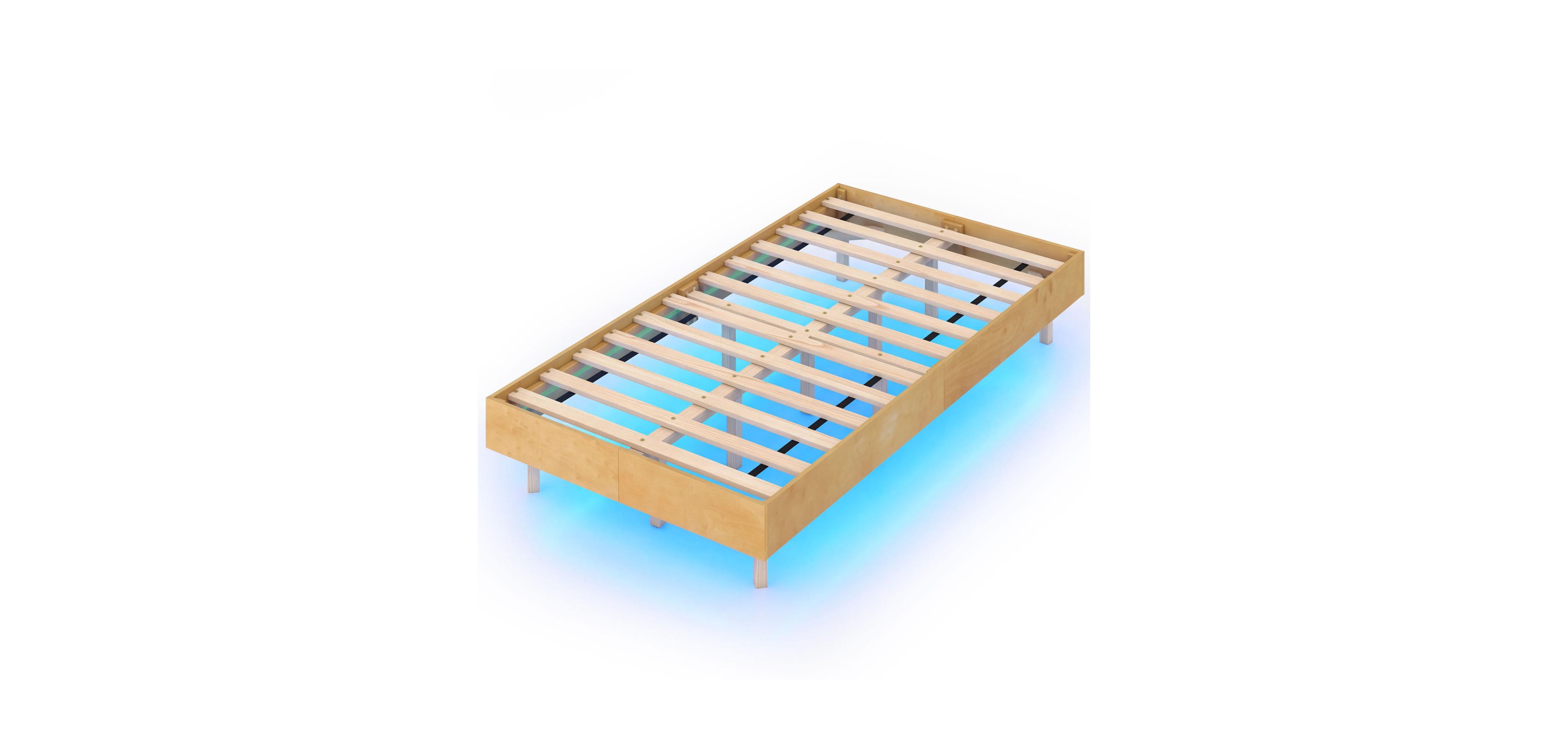 Mecale Twin Full Queen Size Floating Bed Frame with Led Lights for Bedroom