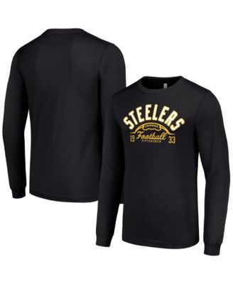 Men's  Black Pittsburgh Steelers Half Ball Team Long Sleeve T-Shirt