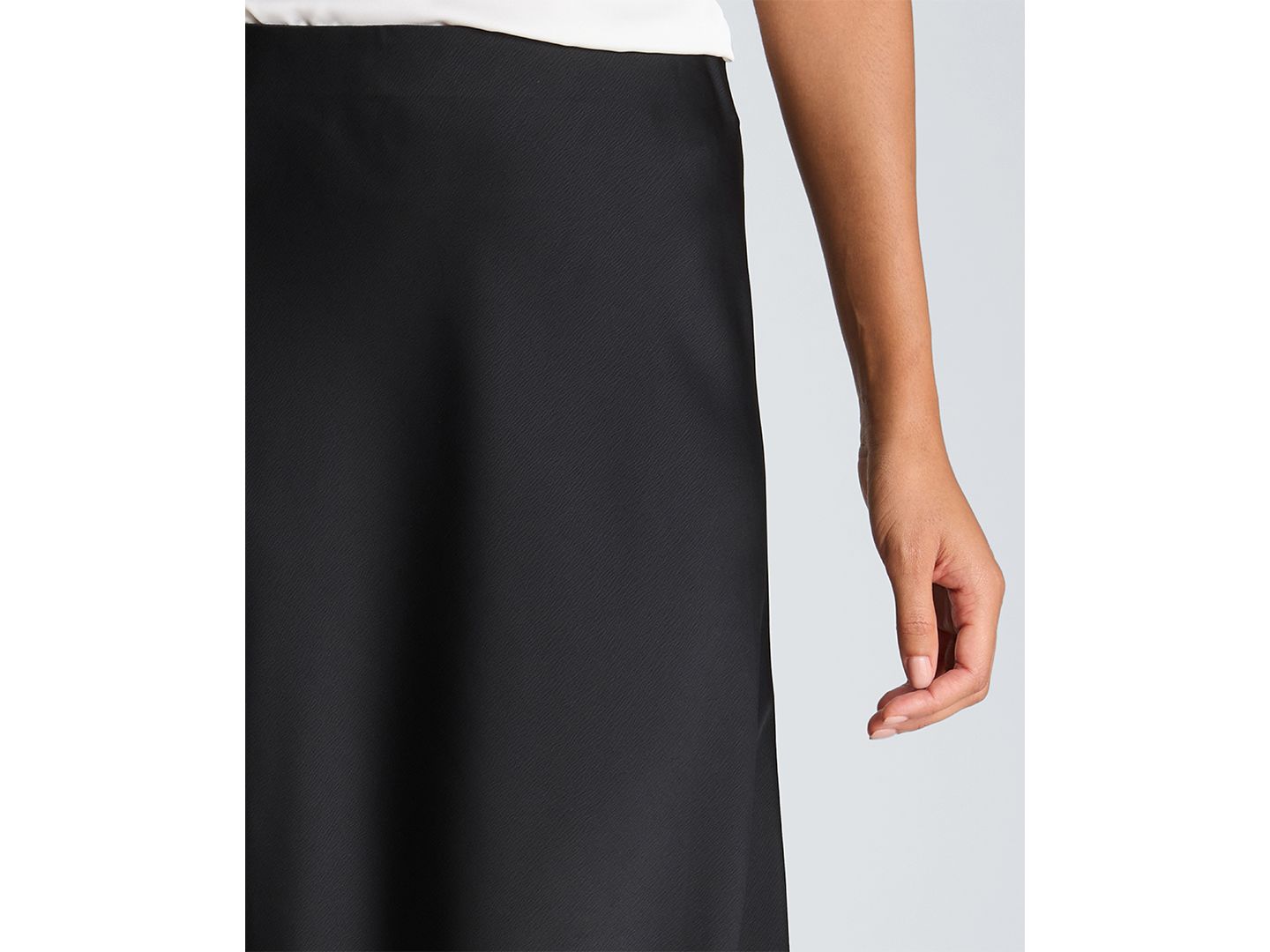 Женская юбка Kenneth Cole Asymmetrical Satin Lace-Trim, цвет: Чёрный — фото 4