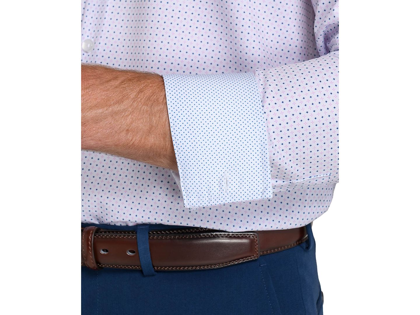 Мужская рубашка ConStruct Slim-Fit Spread-Collar Dress Shirt, цвет: Фиолетовый — фото 4