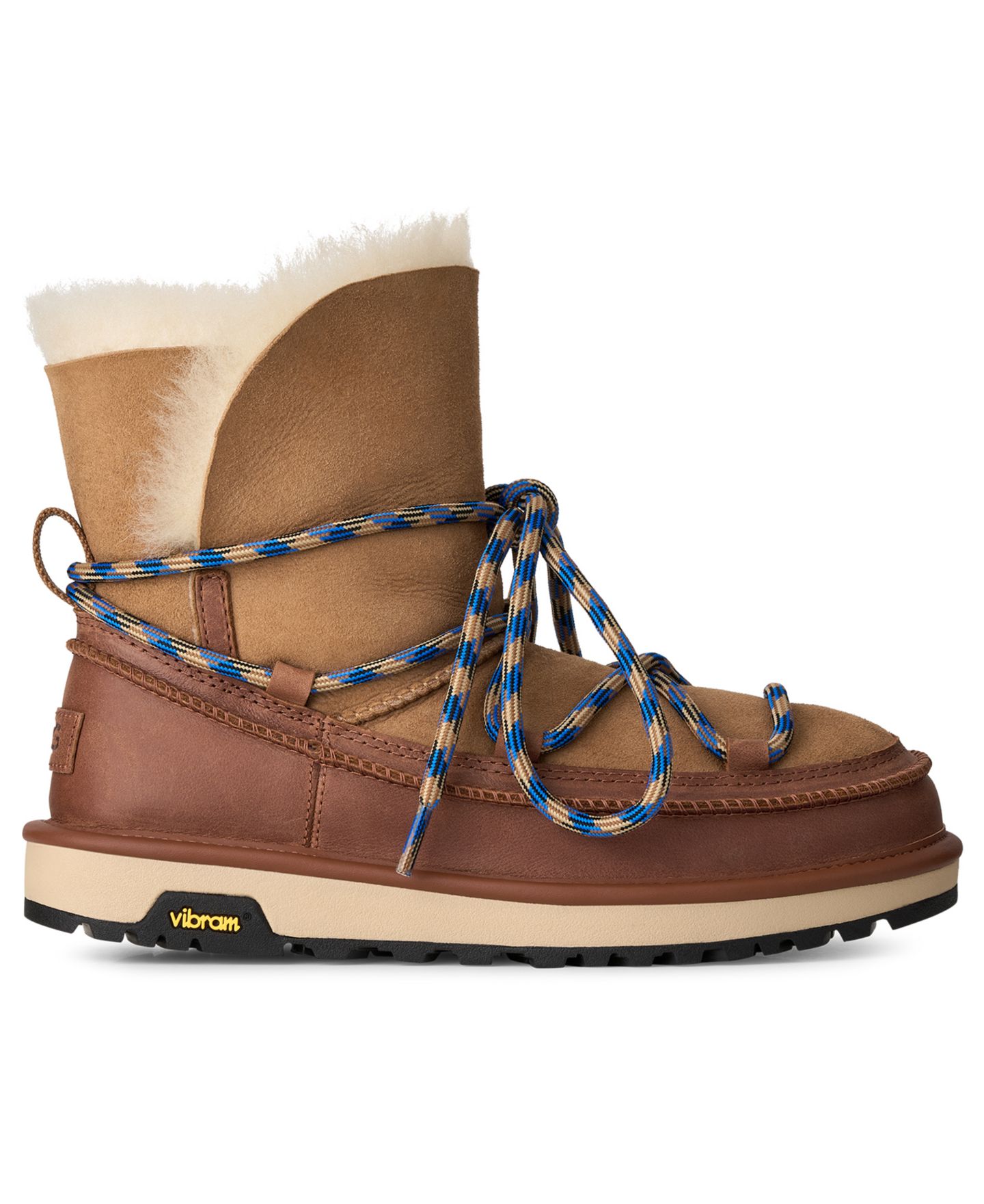 Женские ботинки UGG® Classic Tread Lace-Up Sheepskin, цвет: Каштановый — фото 2