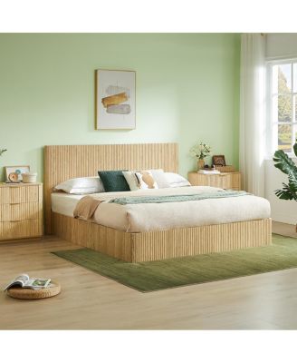 King Size Wooden Hydraulic Lift Up Storage Bed Frame