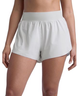 High Waisted Split Running Shorts 3 Inch Quick Dry Soft Fabric Built In Liner