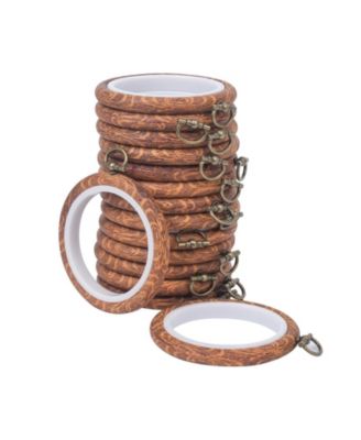 15 Pack Imitation Wood Rubber Embroidery Hoops Round Sewing Frames for DIY Crafts