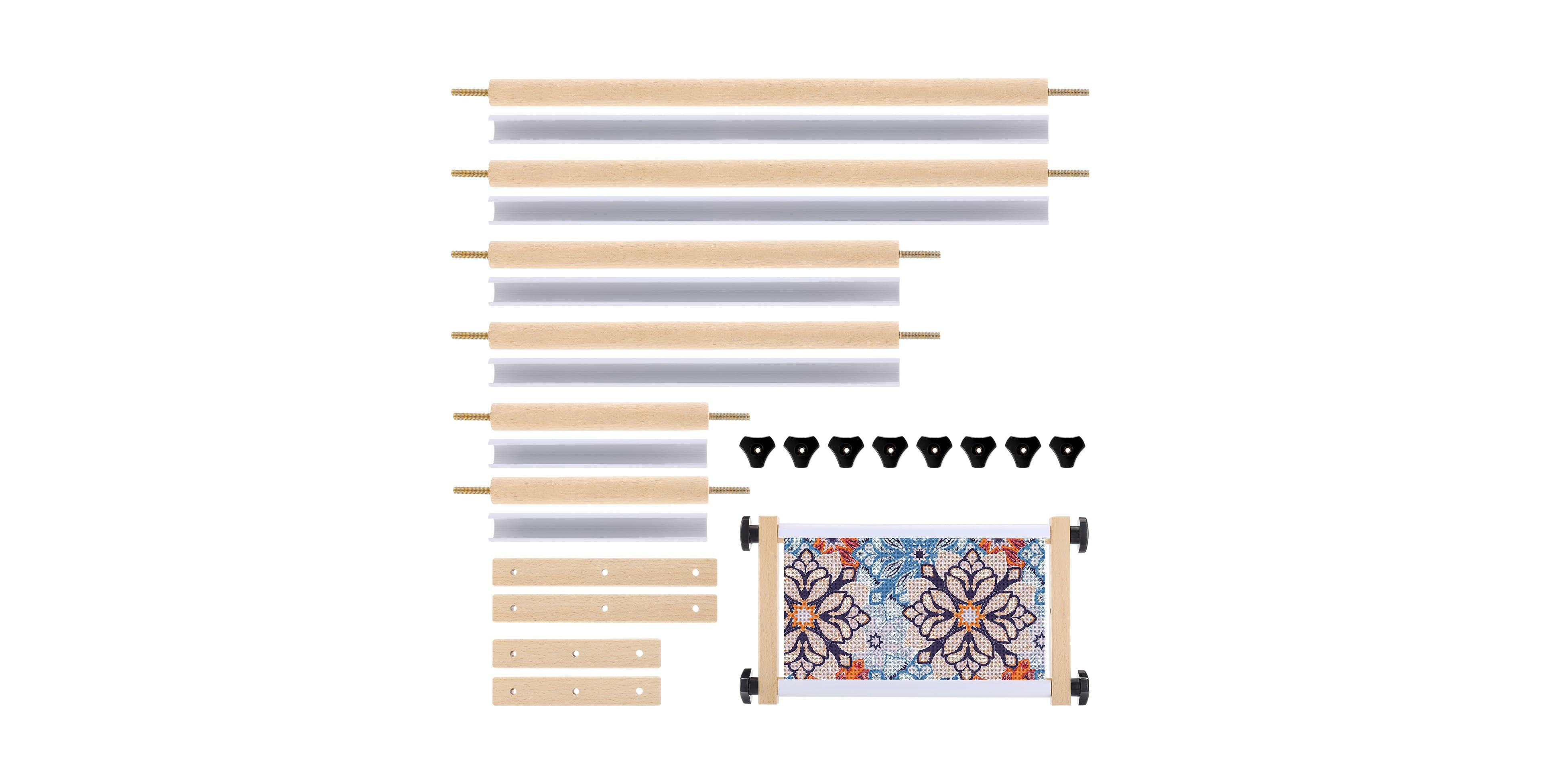 Aeelike Beech Hardwood Cross Stitch Scroll Frame Set With Plastic Clamps For Sewing Projects