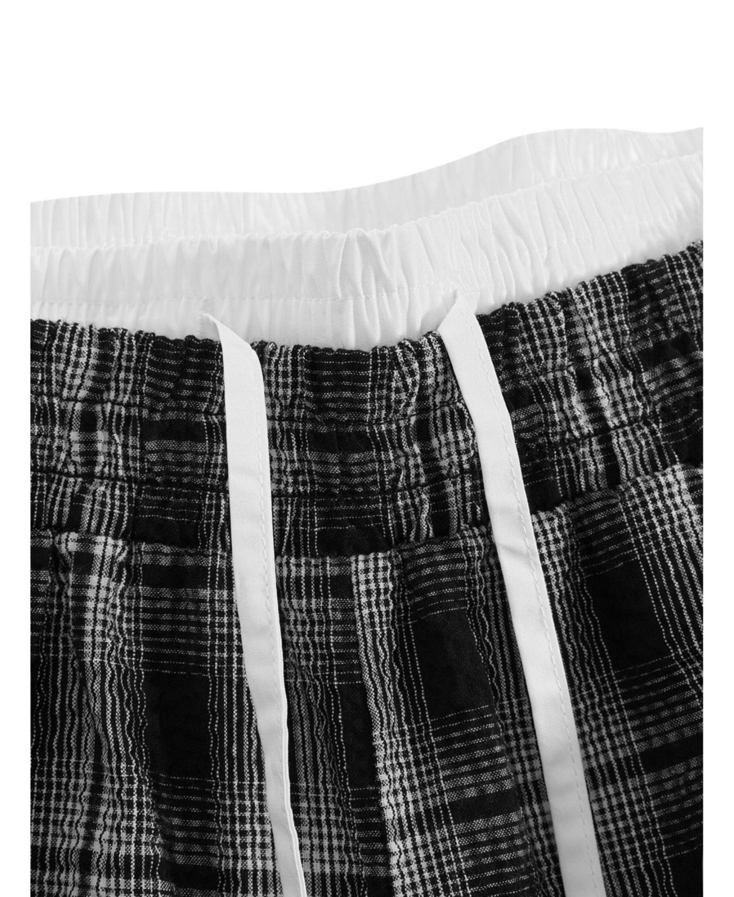 Женские брюки AELFRIC EDEN Baggy Wide-Leg Plaid Sweatpants, цвет: Чёрный — фото 6