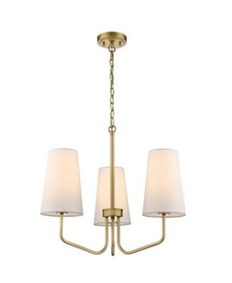 3-light Vintage Pendant Light Fixture with Fabric Shade for Bedroom