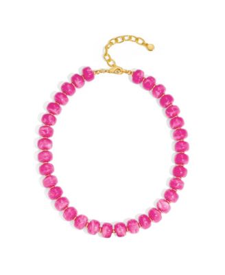 Trendy Chunky Multicolor Square Beaded Boho Statement Necklace Handmade Adjustable Summer Jewelry