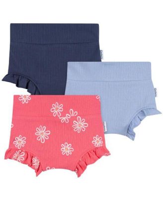 Baby Girls' Bubble Ruffle-Hem Shorts, 3-Piece Set