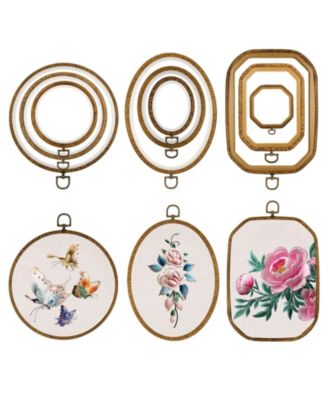 9 Large Embroidery Hoop Frame Set Multi Shape Durable Versatile Craft Supplies