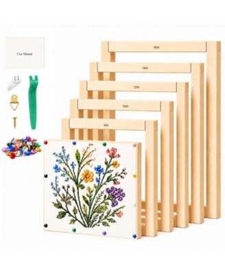 Natural Wood Needlepoint Stretcher Bars Kit Multiple Sizes Complete Craft Set