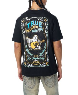 Men's Buddha Motif Graphic Embroidered T-Shirt