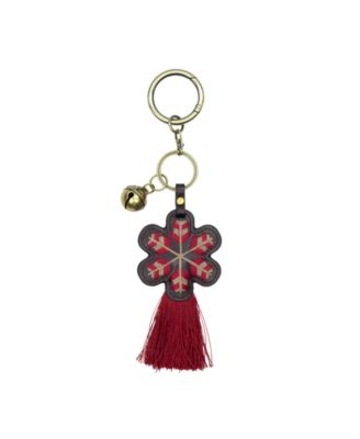 Snowflake Leather Tassel Bag Charm