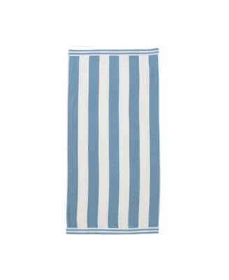 100percentage  Cotton Velour Cabana Stripe Oversized Beach Towel, 35" x 70"