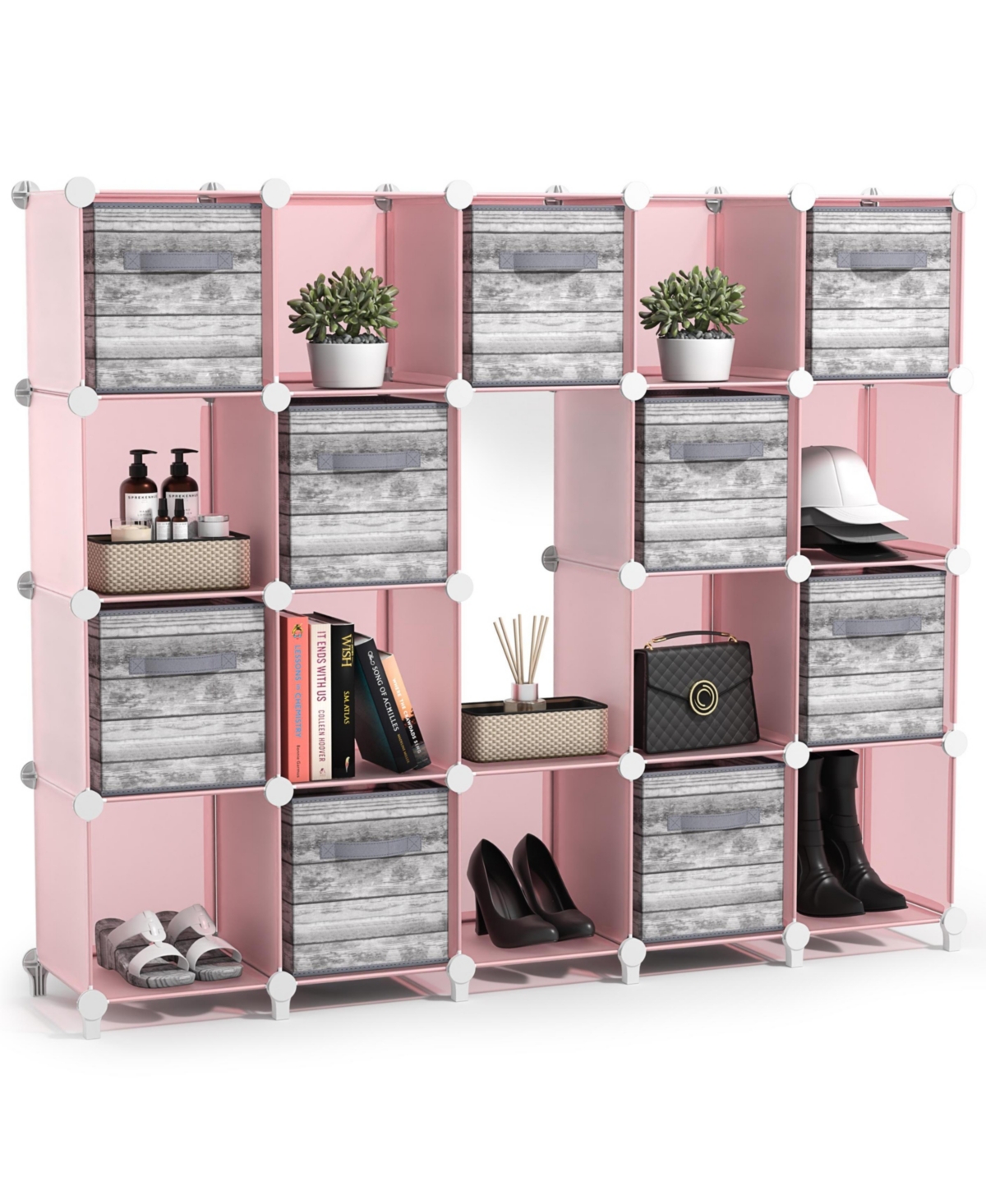 Sorbus 18-Cube Storage Organizer Cubby Shelf for Closet, Toys, Books, and More Space-Saving Bookshelf for Bedroom, Living Room, or Office