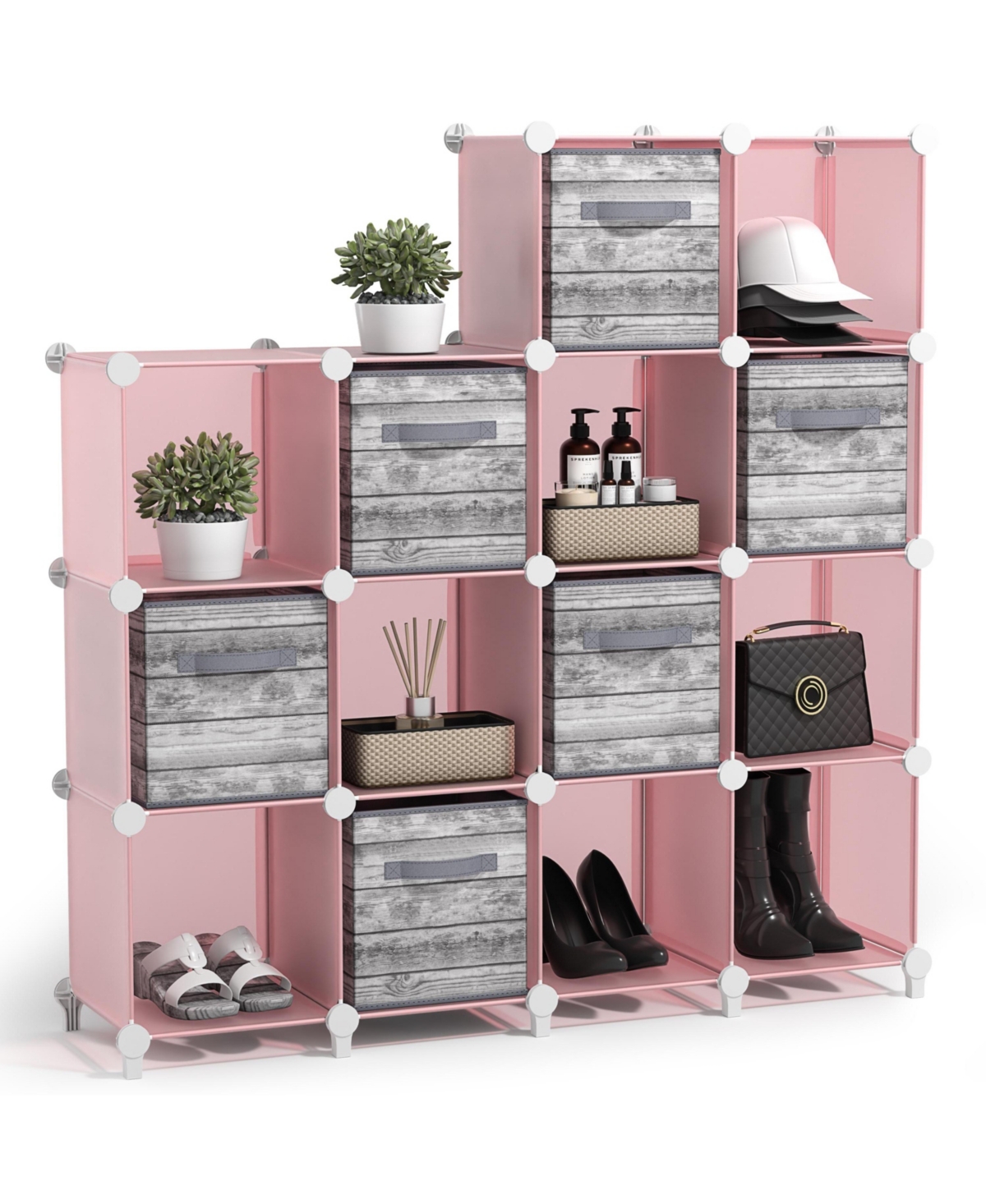 Sorbus 14-Cube Storage Organizer Cubby Shelf for Closet, Toys, Books, and More Space-Saving Bookshelf for Bedroom, Living Room, or Office