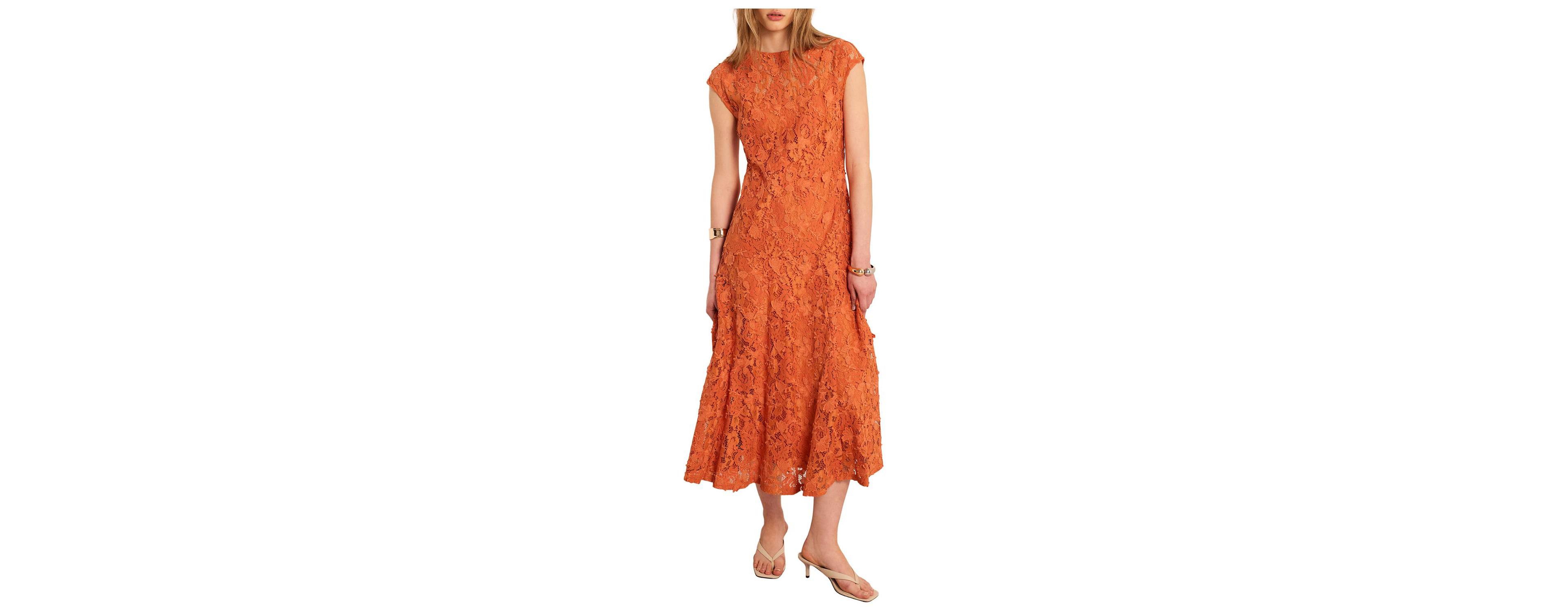 Mint Velvet Women's Sleeveless Applique Lace Midi Dress